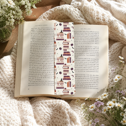 Ghost, Pumpkin & Witch Hat Book Stack Bookmark