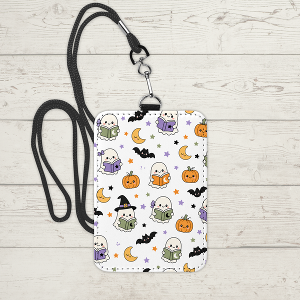Halloween Faux Leather ID Badge Holder - ID Card Holder for Nurses, Teachers & Office Professionals (Copy)