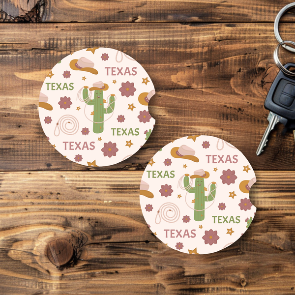 Ceramic Car Coasters – 2 Pack , 2.5" Cup Holder Coasters, Cute Car Accessories
