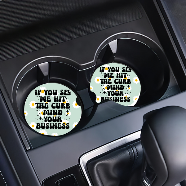 Funny Car Coasters – Ceramic Cup Holder Coasters, Retro Car Accessories, Set of 2