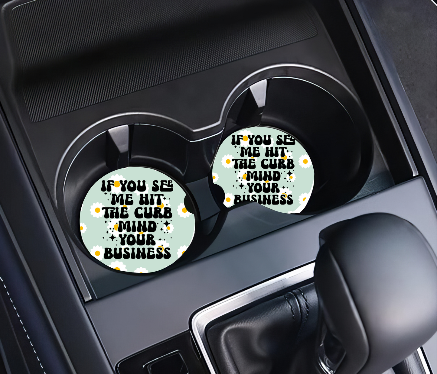Funny Car Coasters – Ceramic Cup Holder Coasters, Retro Car Accessories, Set of 2