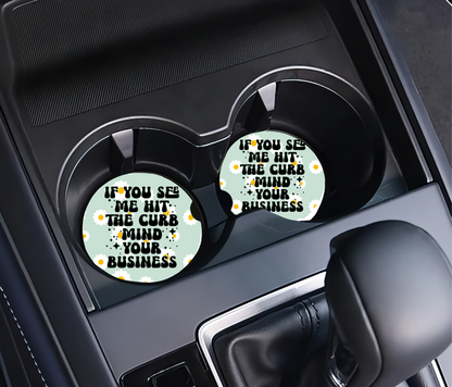 Funny Car Coasters – Ceramic Cup Holder Coasters, Retro Car Accessories, Set of 2