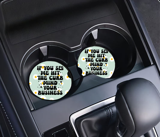 Funny Car Coasters – Ceramic Cup Holder Coasters, Retro Car Accessories, Set of 2
