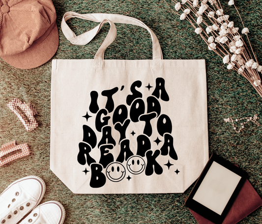 It’s a Good Day to Read a Book Tote Bag | Book Lover Canvas Tote